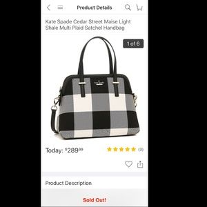 Kate Spade Cedar Street Plaid Maise Satchel